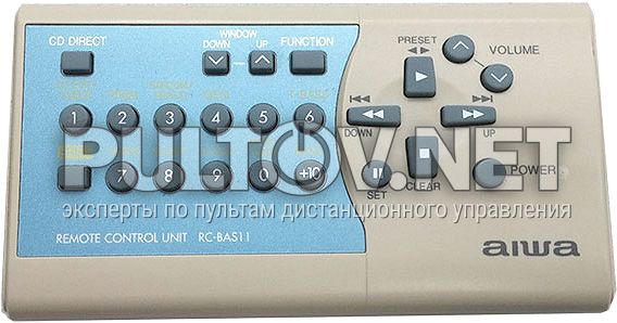 RC-BAS03, RC-BAS11 пульт для музыкального центра AIWA XS-G6 и др.
