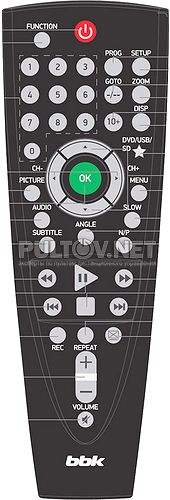 RC-PL1041 пульт для портативного DVD-плеера BBK PL1041T и др.