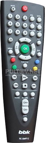 BBK RC-SMP712 пульт для DVB-T2-ресивера BBK