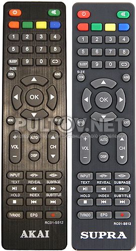 RC01-S512, Akai RC01-S512 оригинальный пульт для телевизора Akai и Supra