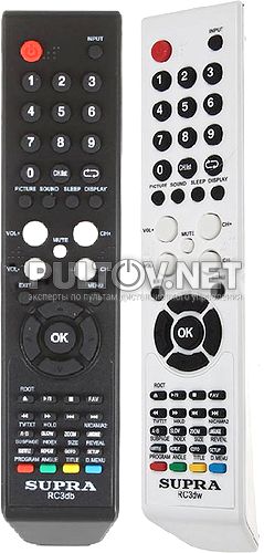 RC3db чёрный, SUPRA RC3dw белый,SUPRA RC21dw белый, FUSION RC6db пульт для телевизора SUPRA со встроенным DVD