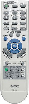 RD-443E пульт для переносного проектора NEC NP210