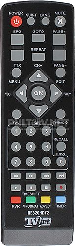 РЭМО TVjet RE820HDT2 (вариант 3) пульт для DVB-T2-ресивера