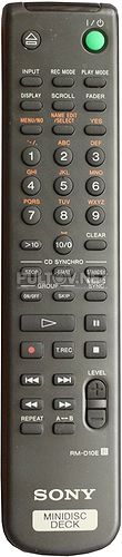 RM-D10E пульт для MD-проигрывателя Sony MDS-JE470