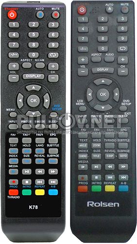 K-78 , RL-16L11, Polar 81LTV7003, Orion пульт для телевизоров ROLSEN и других
