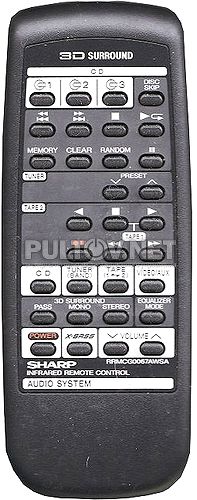 RRMCG0067AWSA пульт для музыкального центра  SHARP CD-C4000 и CD-C571T(BK)