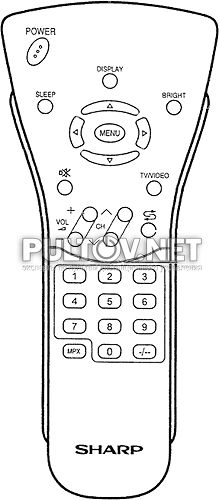 RRMCG1663CESA пульт для телевизора Sharp LC-13C2H и др.