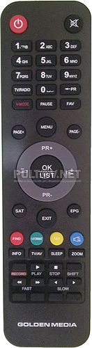 S-Box 9055 HD PVR пульт для цифрового спутникового ресивера Golden Media