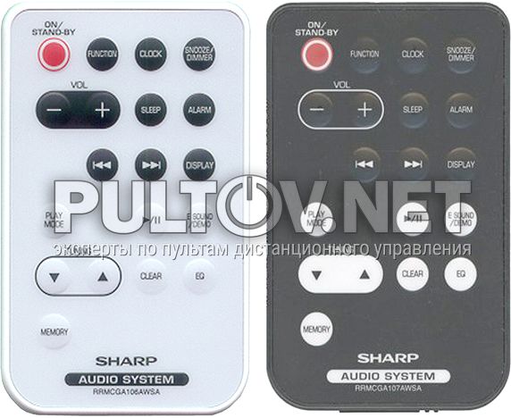 RRMCGA106AWSA, RRMCGA107AWSA пульт для музыкального центра Sharp DK-A1 и др.