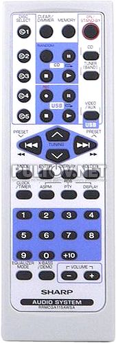 RRMCGA115AWSA пульт для музыкального центра Sharp XL-UR2110H и др.