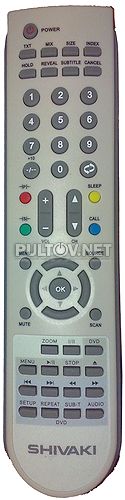 LCD 2010,  LCD 1910  пульт для телевизоров Shivaki со встроенным DVD (вариант 1)