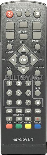 157G VER1 пульт для DVB-T2-ресивера SkyTech 