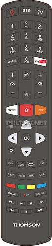 RC311USB с YouTube пульт для телевизора Thomson T43FSL5130 и др.