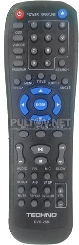 DVD-288 пульт для DVD-плеера TECHNO