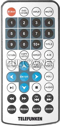 TF-LCDVD909T пульт для портативного DVD-плеера Telefunken 