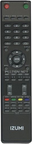 AS6122 для 81LTV7101 (вариант 4) , IZUMI TL26H211B пульт для телевизоров IZUMI и POLAR