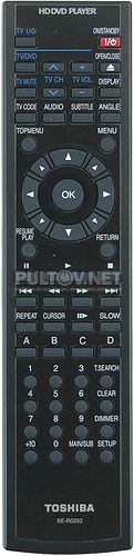 SE-R0252 пульт для DVD-плеера Toshiba HD-A2