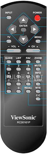 RC00161P пульт для телевизора VIEWSONIC VT2430