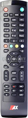 AX HD51 4K UHD Box (4K-HEVC) пульт для спутникового ресивера OPTICUM