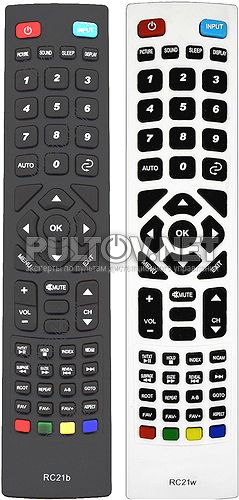 RC21b, RC21w, RC23b, RC23w, RCF23b NEW!!!, Fusion RC21b (вариант №2) неоригинальный пульт для телевизора SUPRA STV-LC22820FL